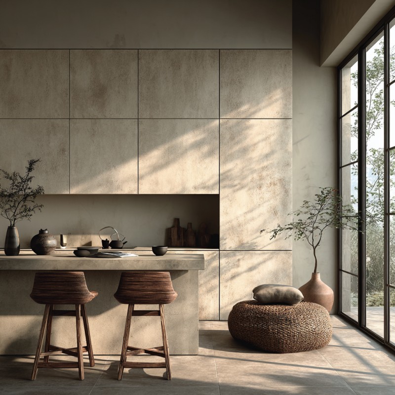 Seamless Sintered Stone Kitchen Cabinets