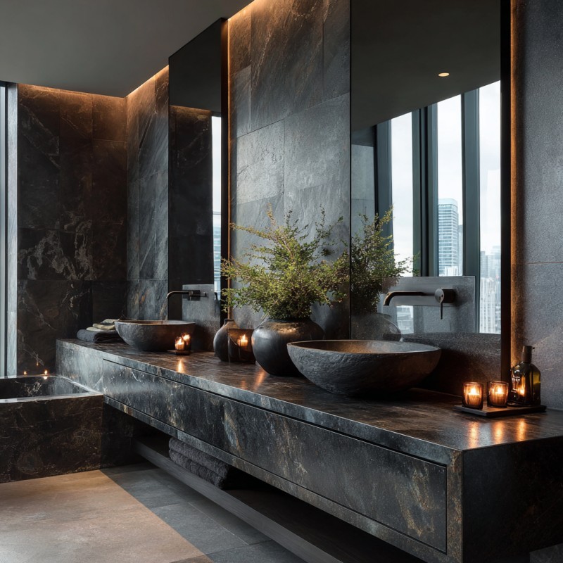 Modern Floating Sintered Stone Vanity